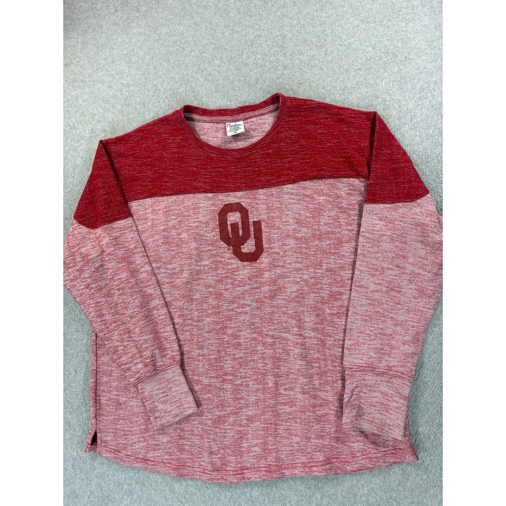 Oklahoma Sooners Pressbox Light Weight Crew Campus‎ Pullover (Women's XL) Red